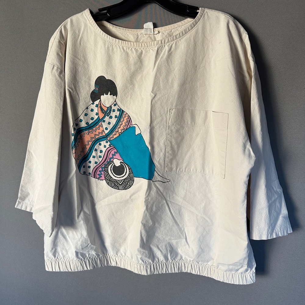 Vintage Native American Graphic Print Shirt